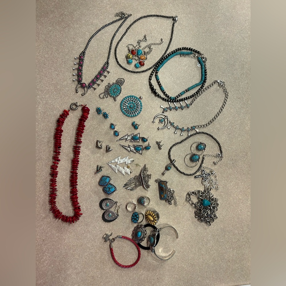 Faux Turquoise Jewelry Lot